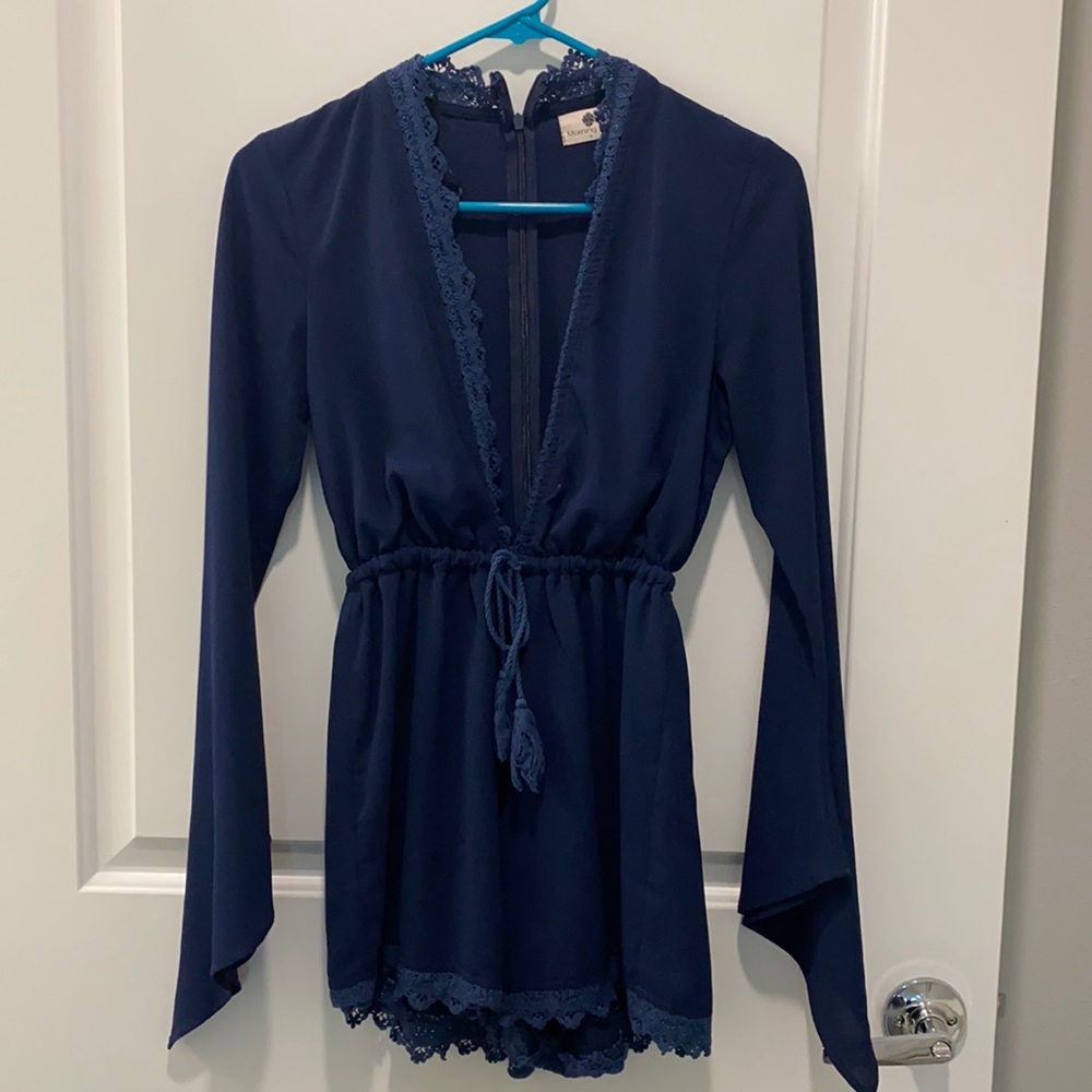 Navy Long Sleeve Romper